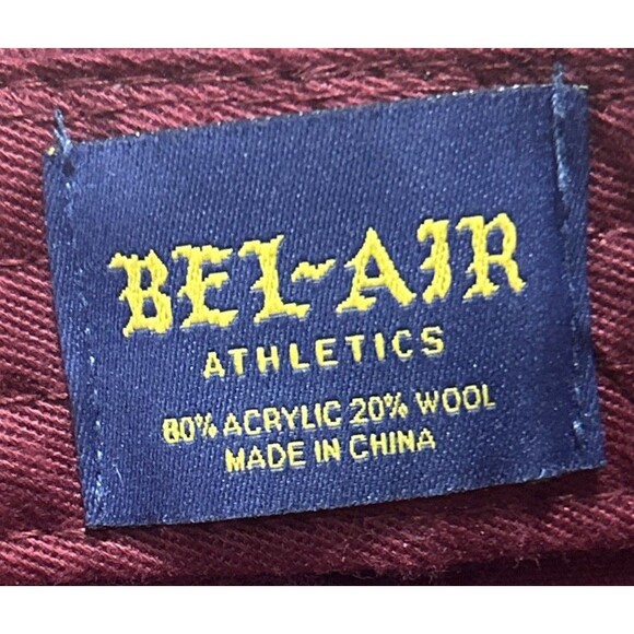 Bel-Air Athletics Burgundy Crest Logo Strapback Hat Cap Adjustable Fresh Prince - Picture 7 of 7